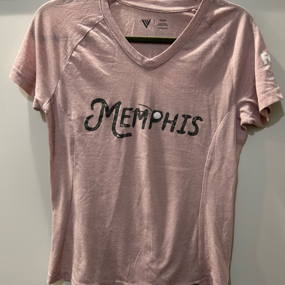 Fedex St. Jude Tournament Memphis Heather Pink Women's Top Size Medium slim fit